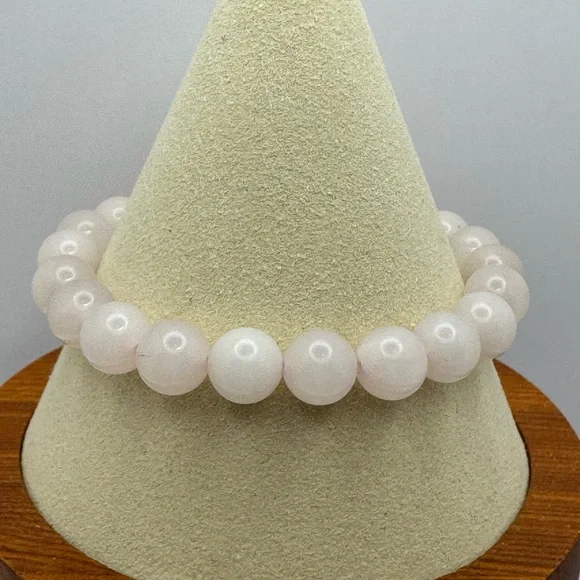 Alo Yoga Rose Quartz Beaded Stretch Bracelet - Pink - Picture 3 of 3